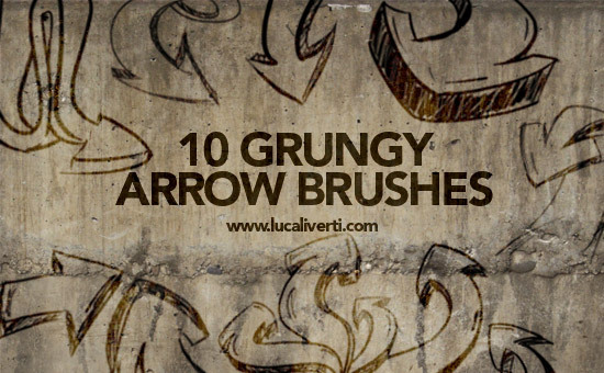 Grungy arrow brushes set